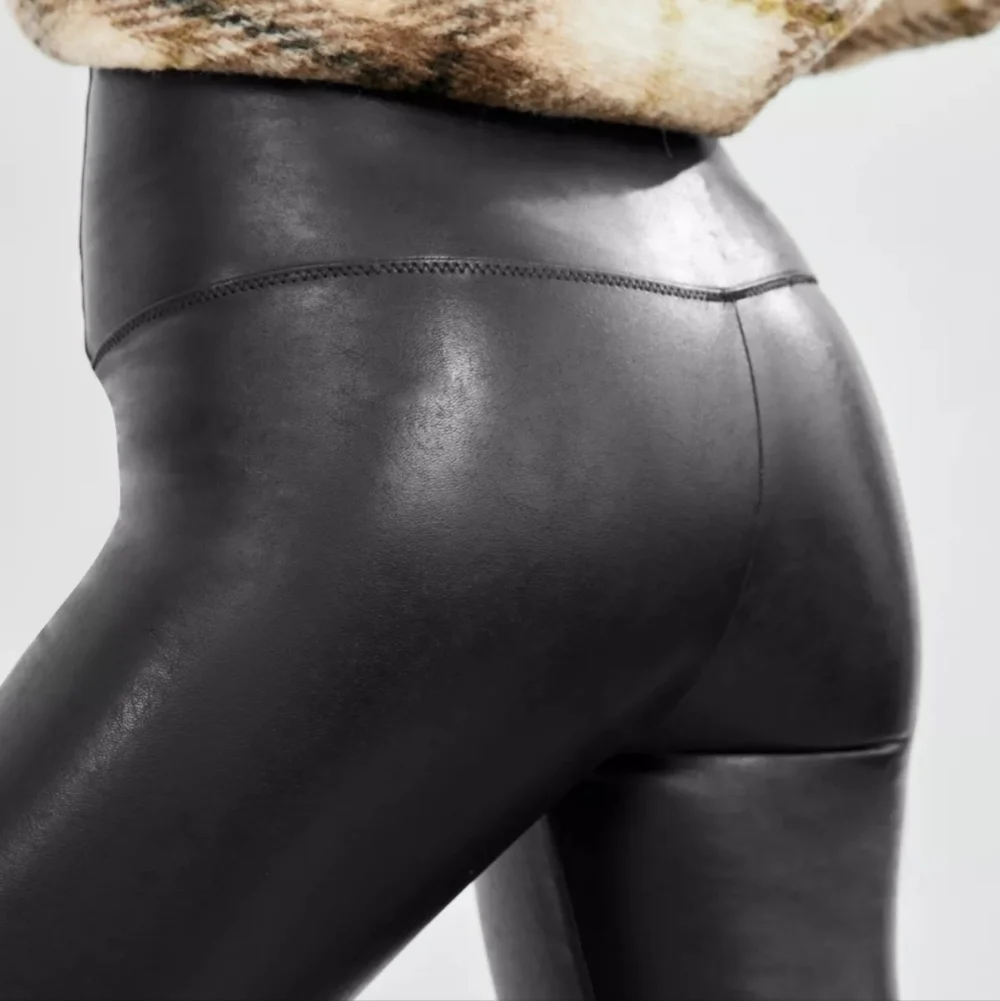 Wilfred Free Daria Pant High-Rise Vegan Leather Faux Black Shiny Leggings Small - Picture 2 of 11